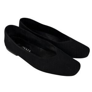 Vivaia Margot 2.0 Square Toe Flats Womens Size US 10.5 EU 42 Black V Cut